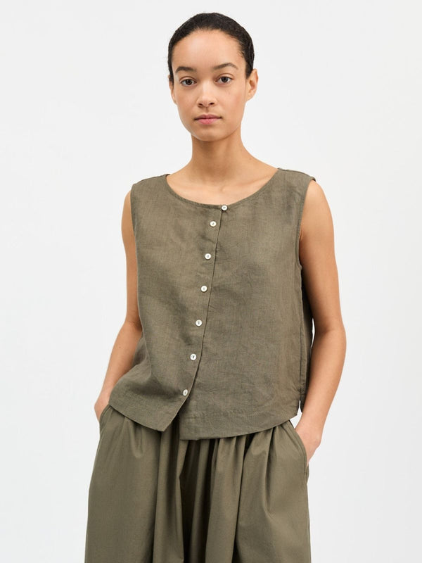 Vetiver Vest Top - Khaki