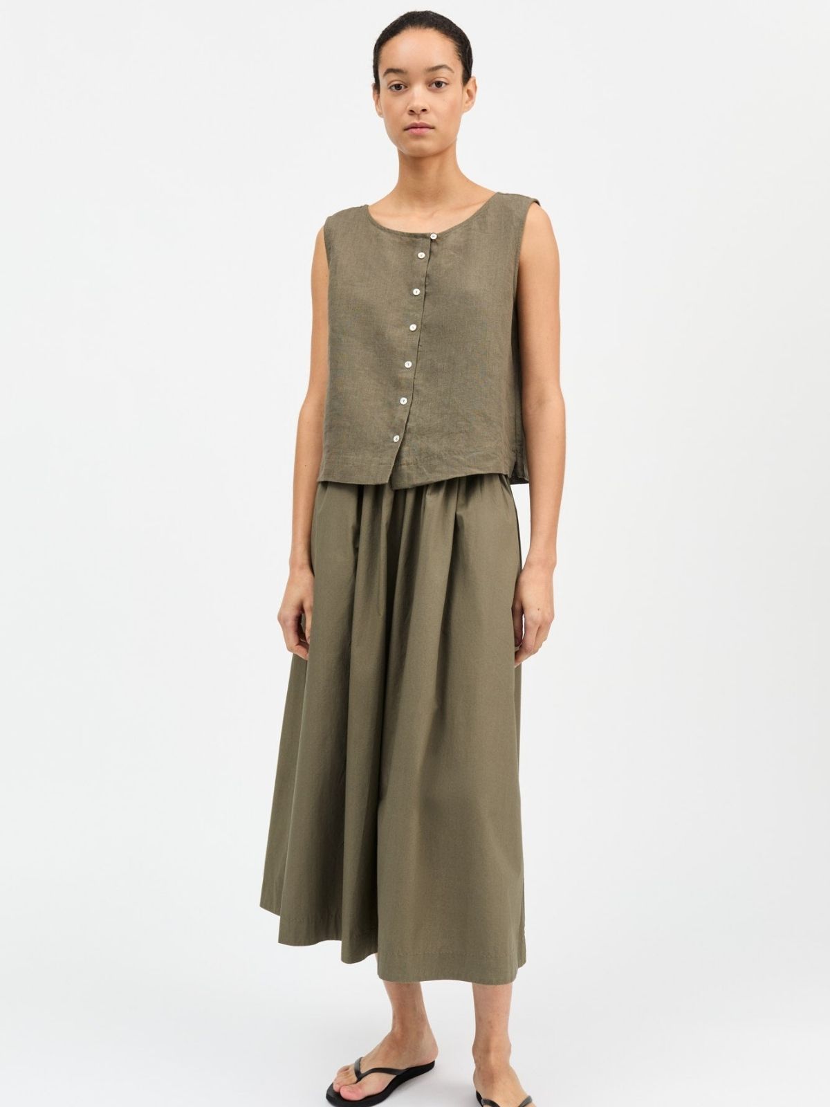 Vetiver Vest Top - Khaki