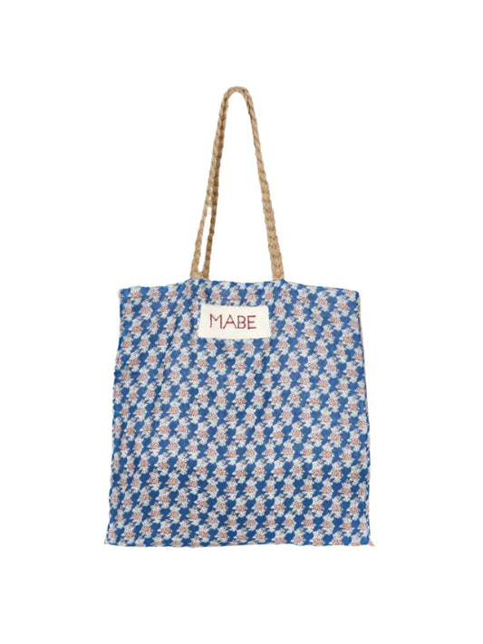 Blockprint & Jute Tote