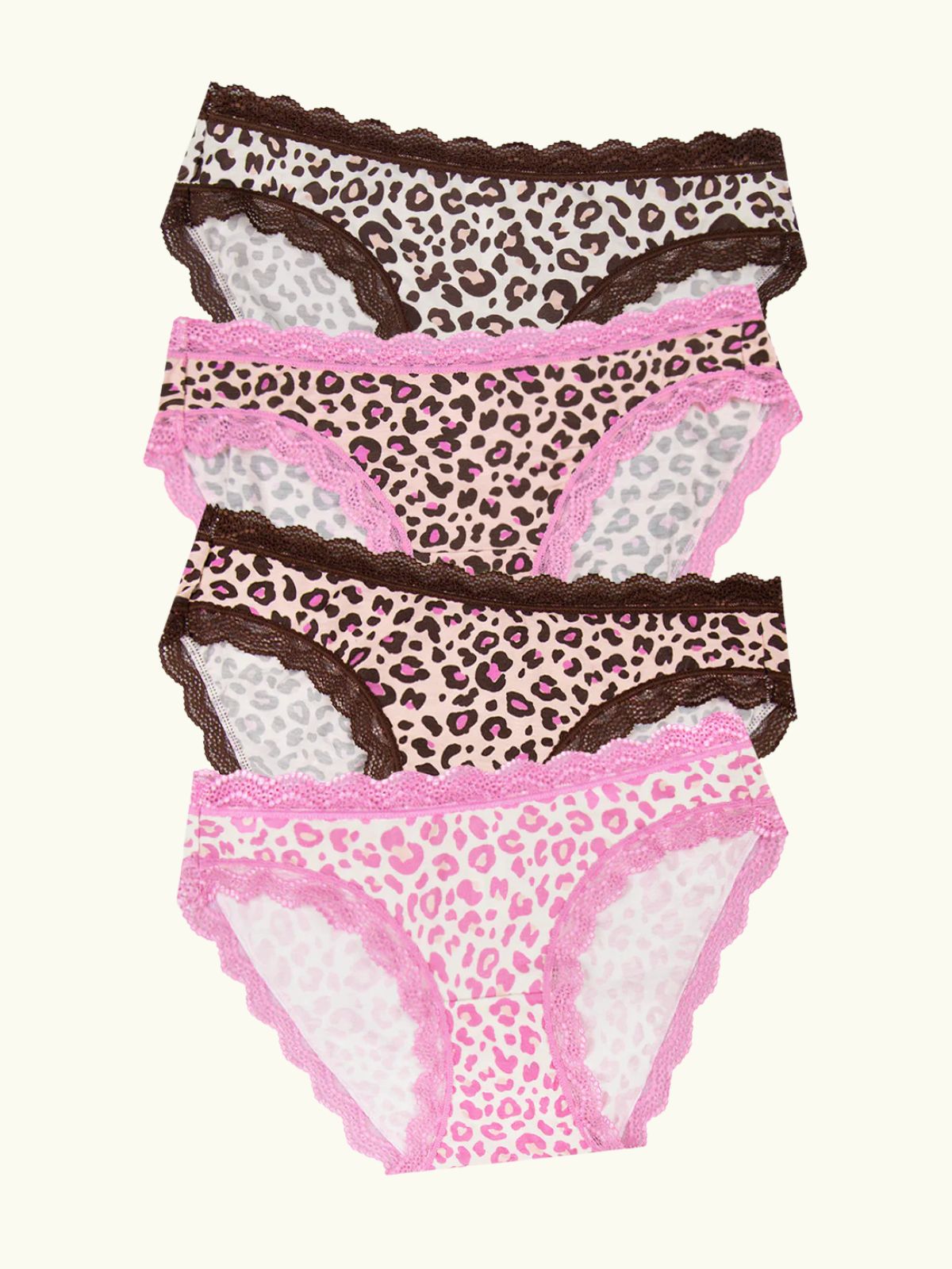 The Original Knicker (4Pack) - Liquorice  Leopard