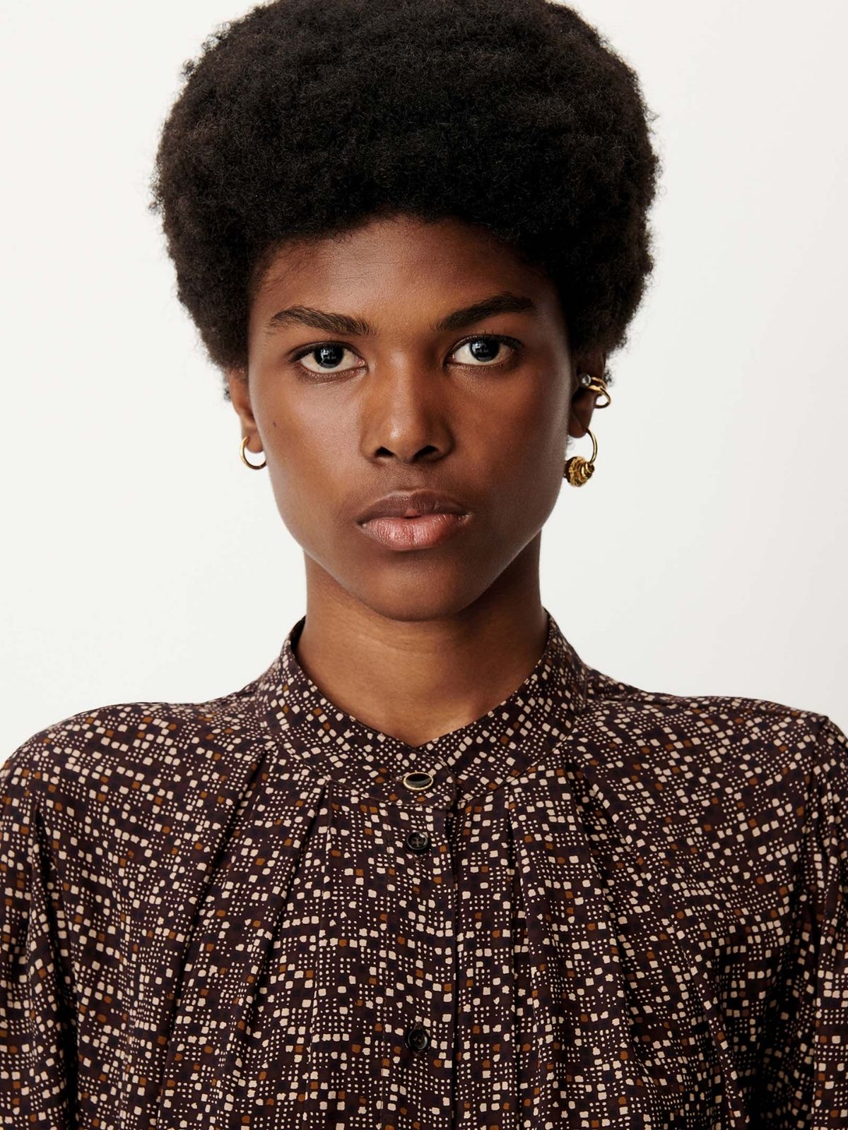 Esperanzo Print Blouse - Coffee