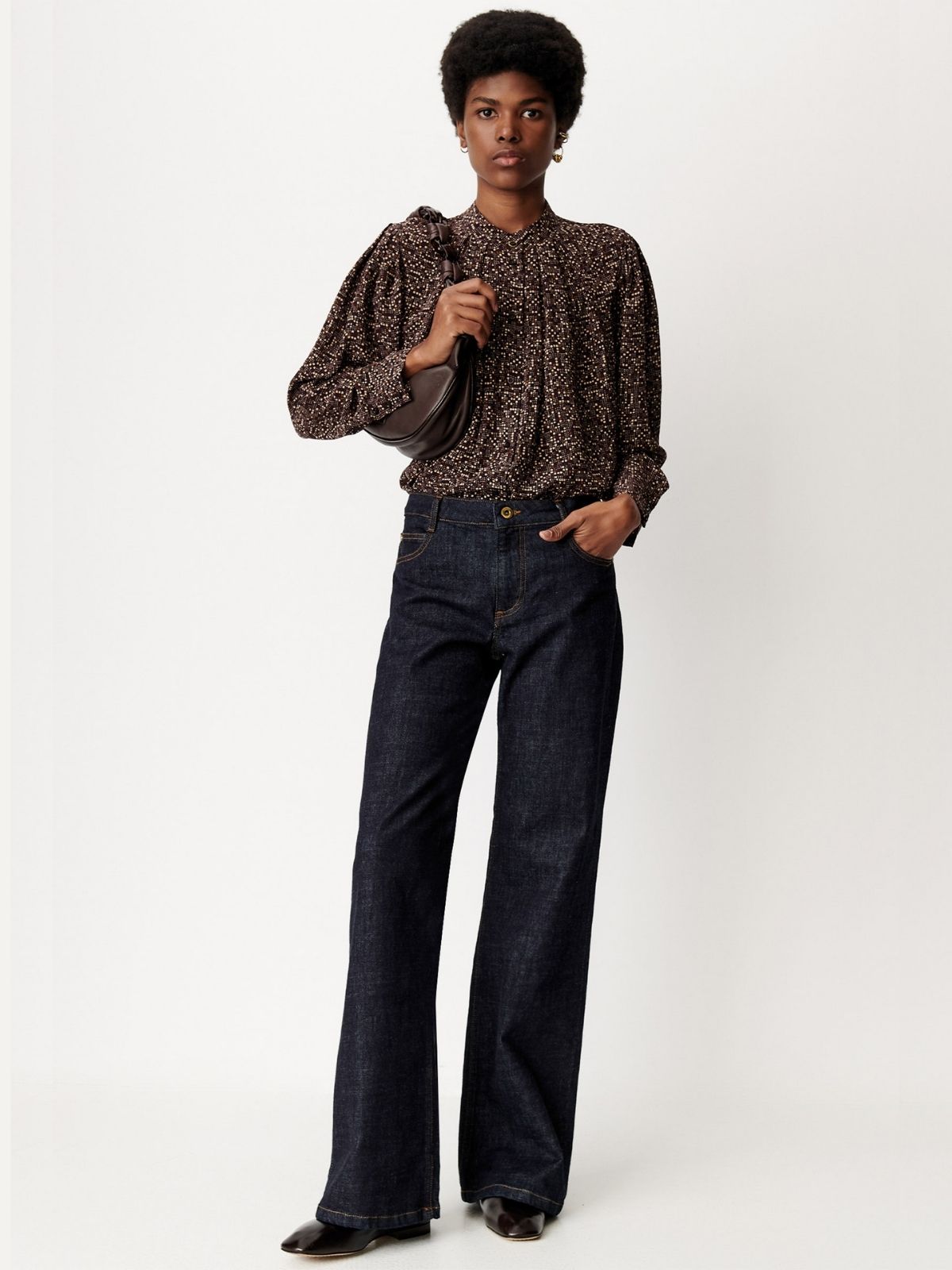 Esperanzo Print Blouse - Coffee
