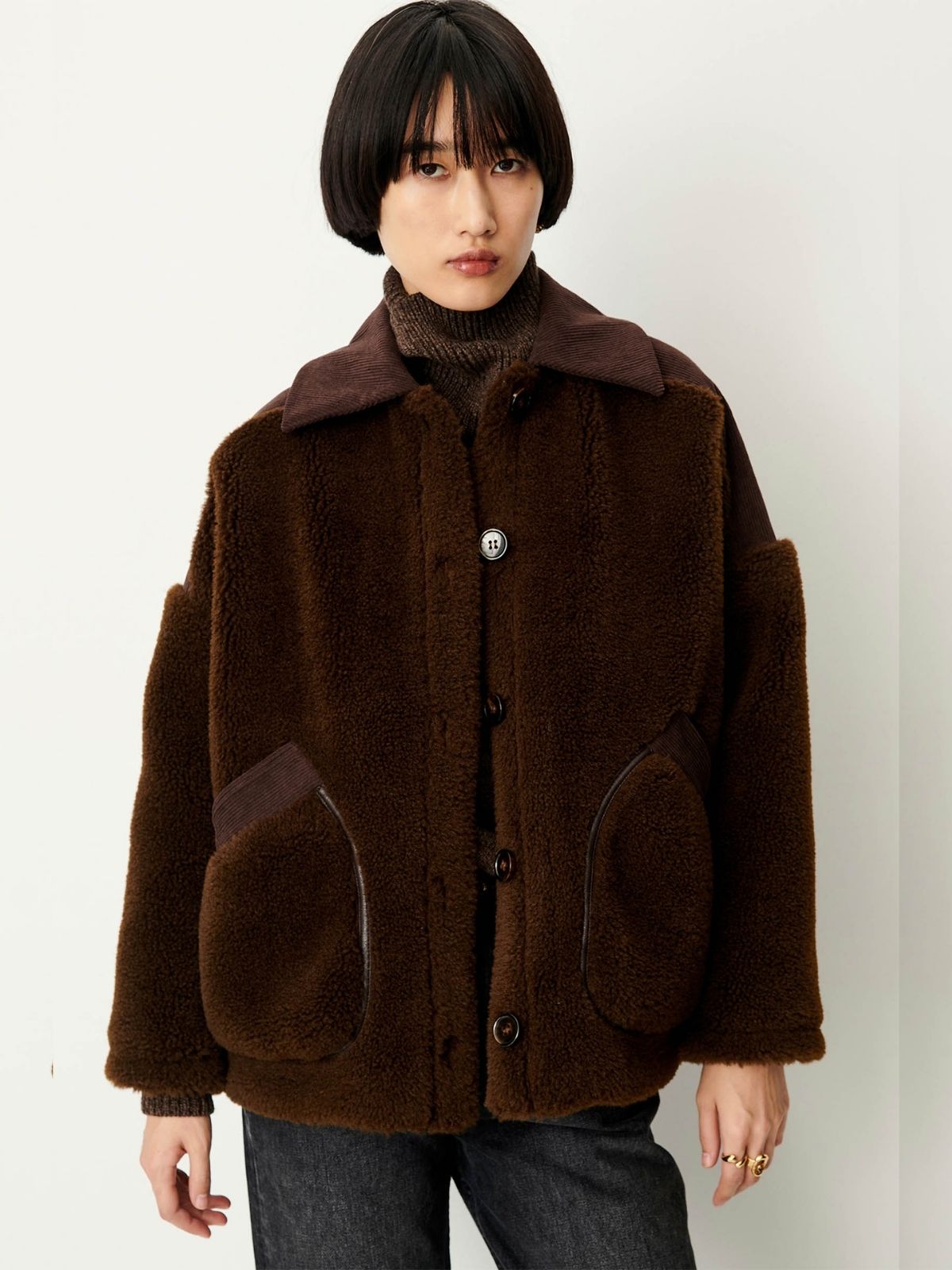 Icy Rocky Faux Fur Jacket  - Brown