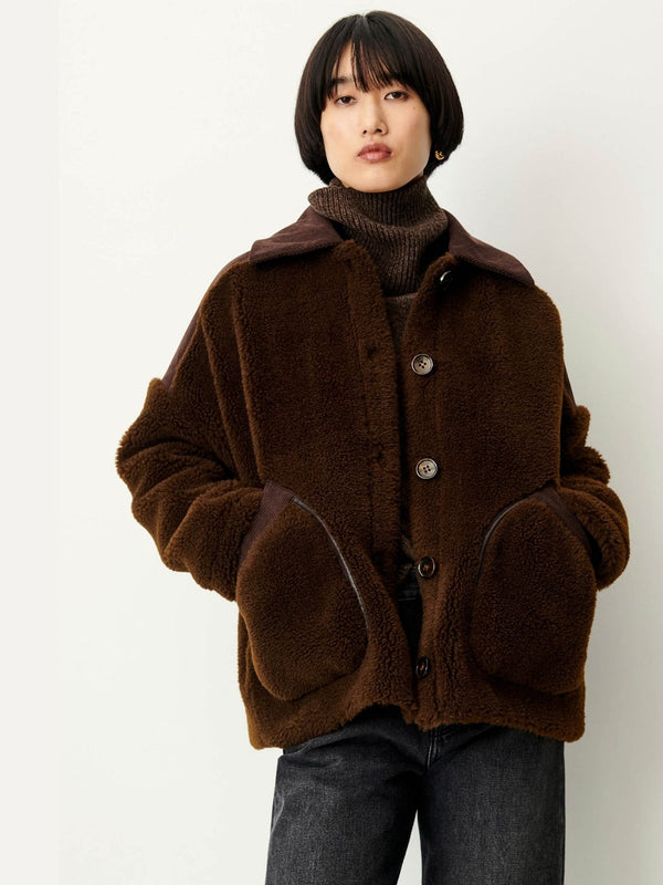 Icy Rocky Faux Fur Jacket  - Brown