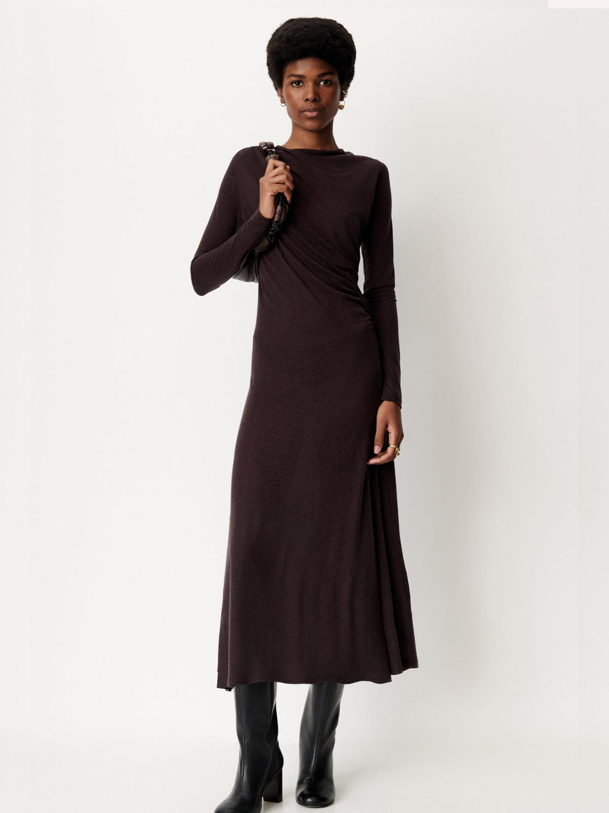 Leganza Gathered Dress - Ebony