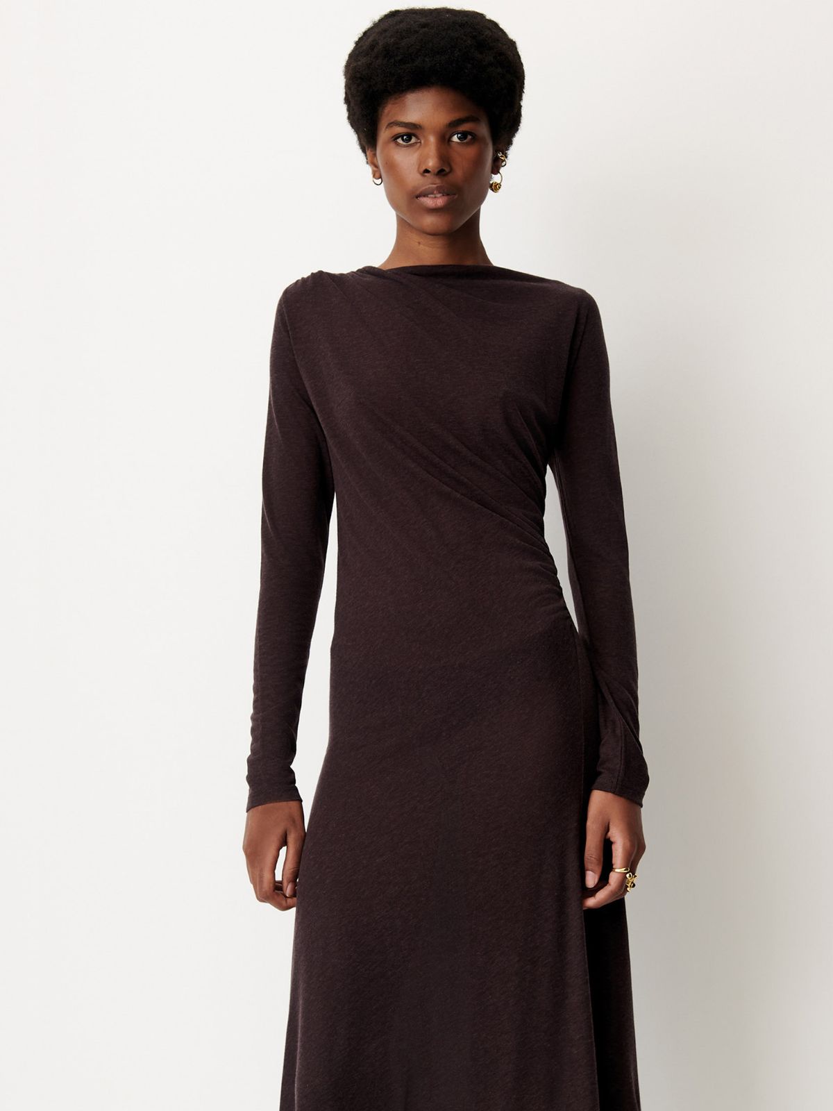 Leganza Gathered Dress - Ebony