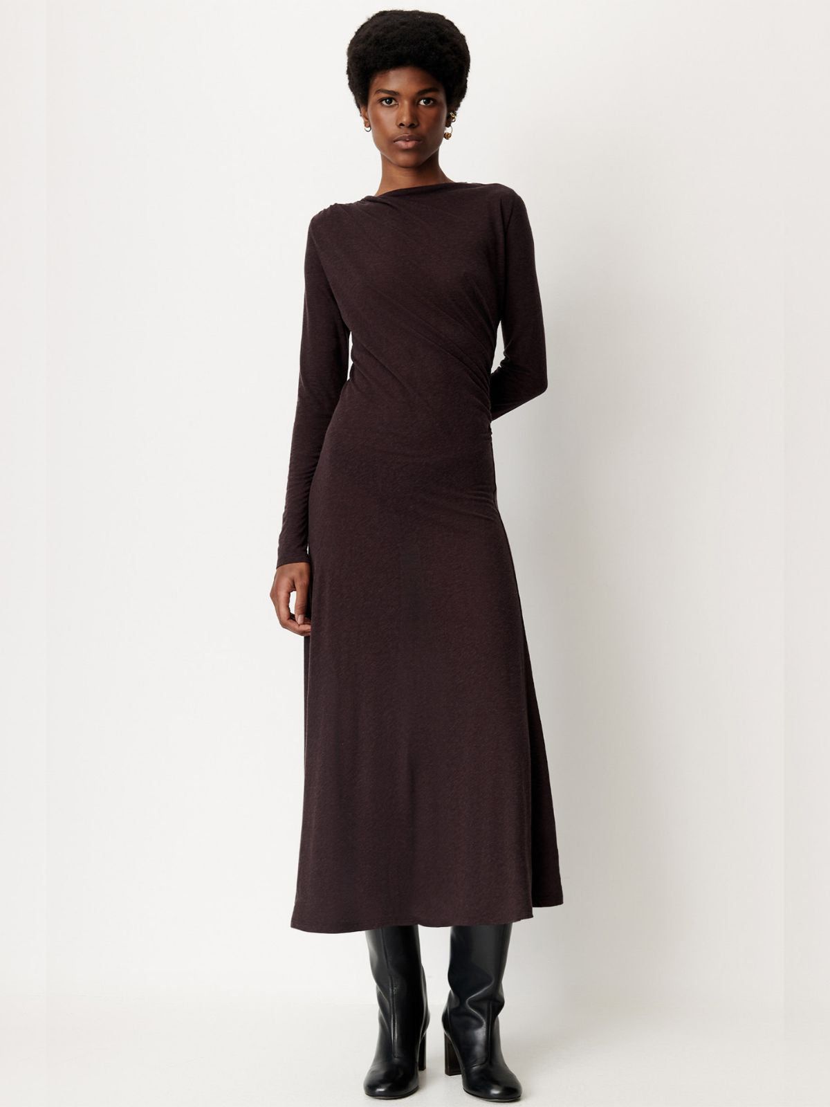 Leganza Gathered Dress - Ebony