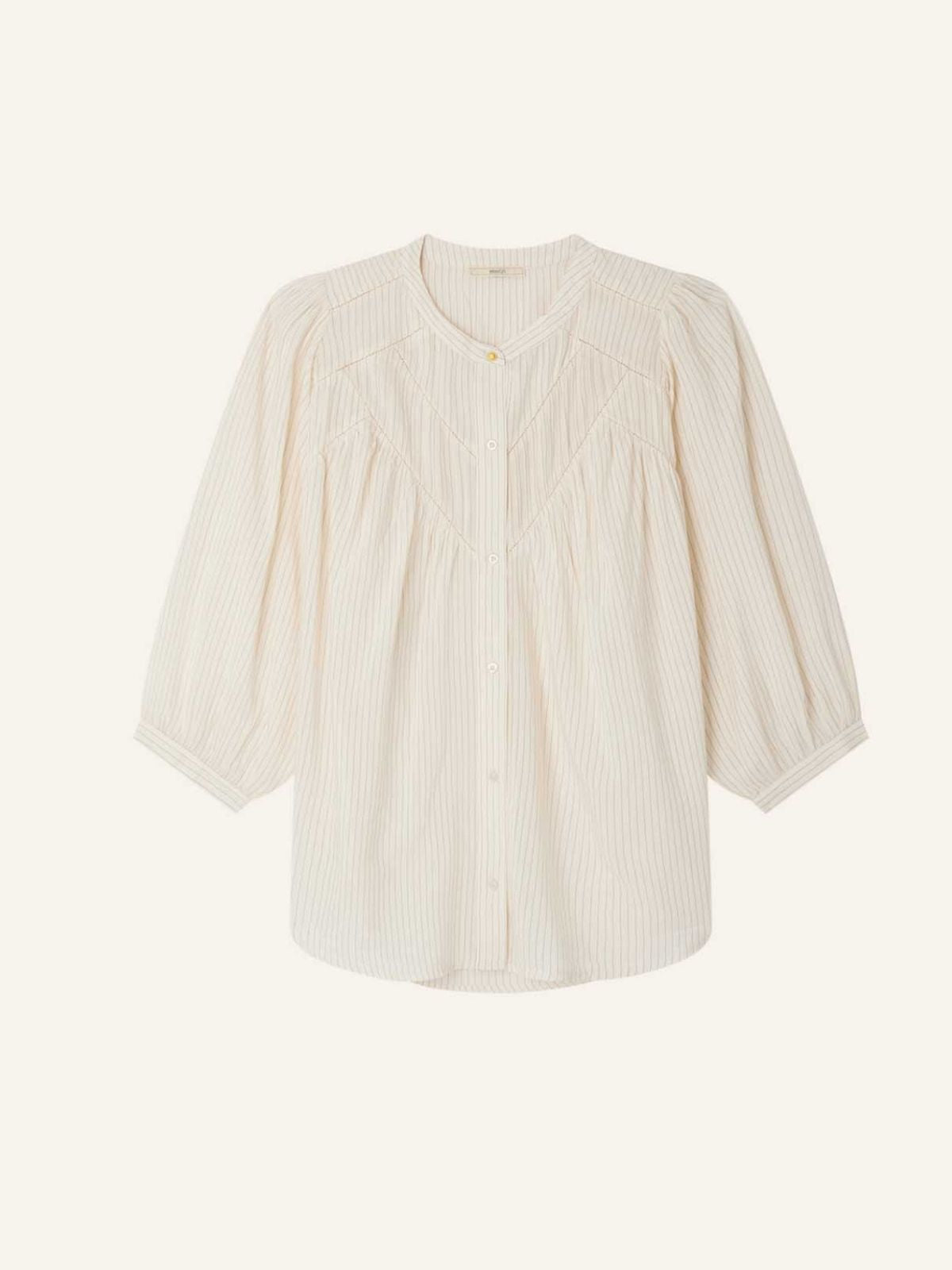 Savi Pinstripe Blouse - Ecru & Black