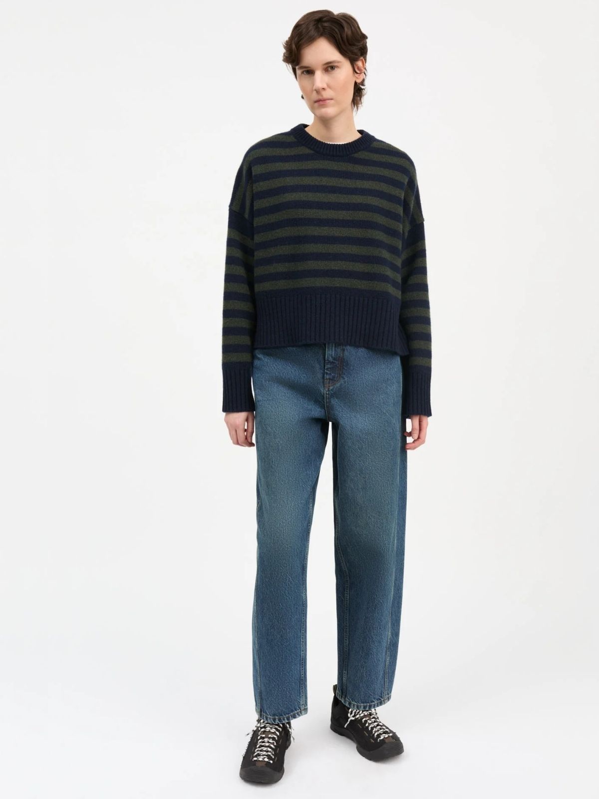 Campa Stripe Jumper - Navy & Green