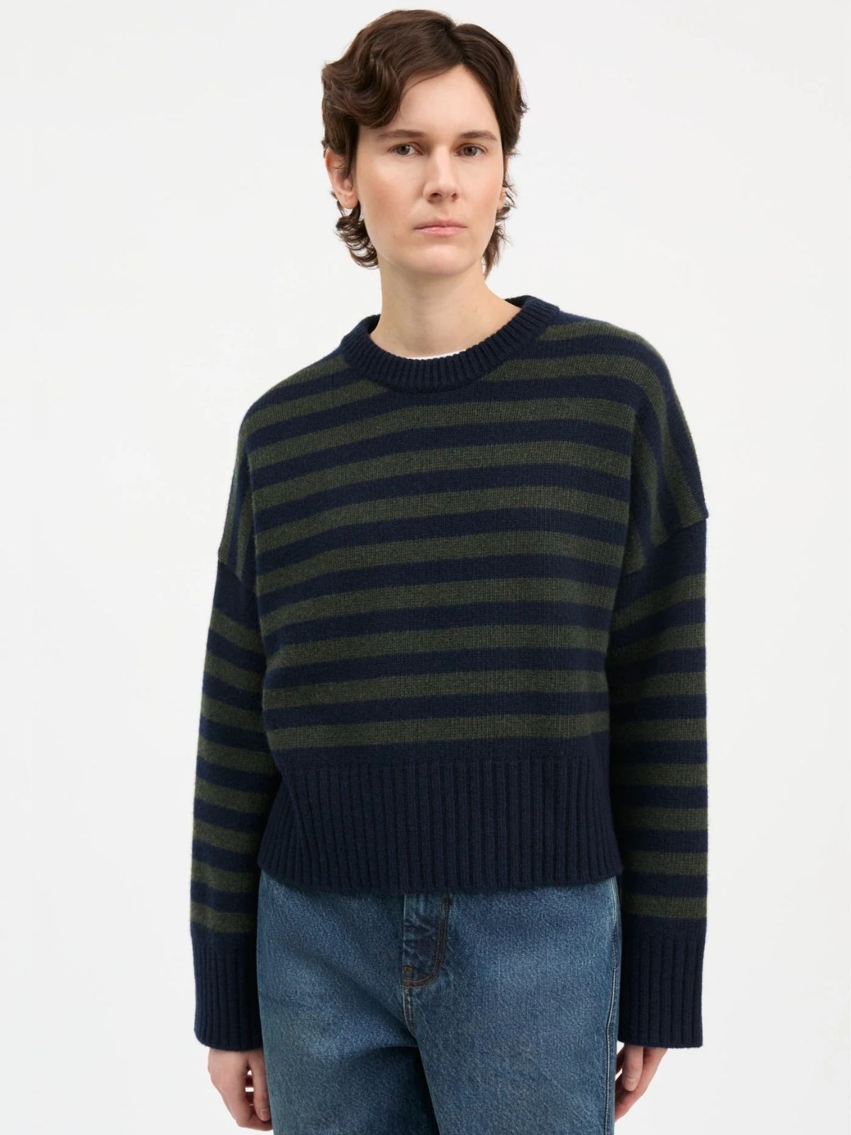 Campa Stripe Jumper - Navy & Green