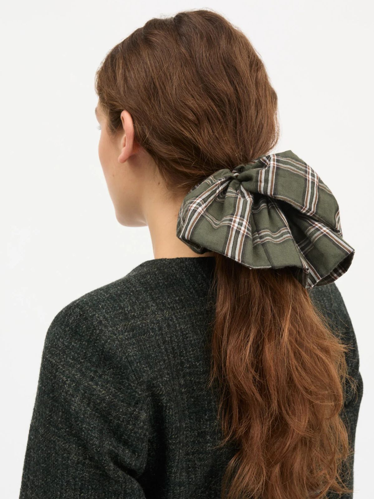 Check Big Scrunchie - Green