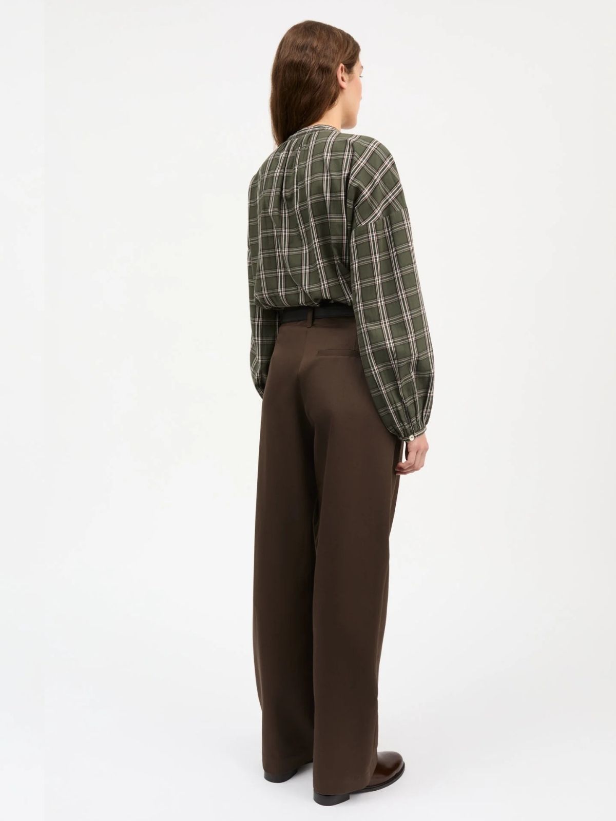 Cilla Check Blouse - Green