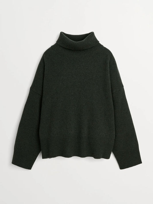 Silene T- Neck Jumper - Dark Green