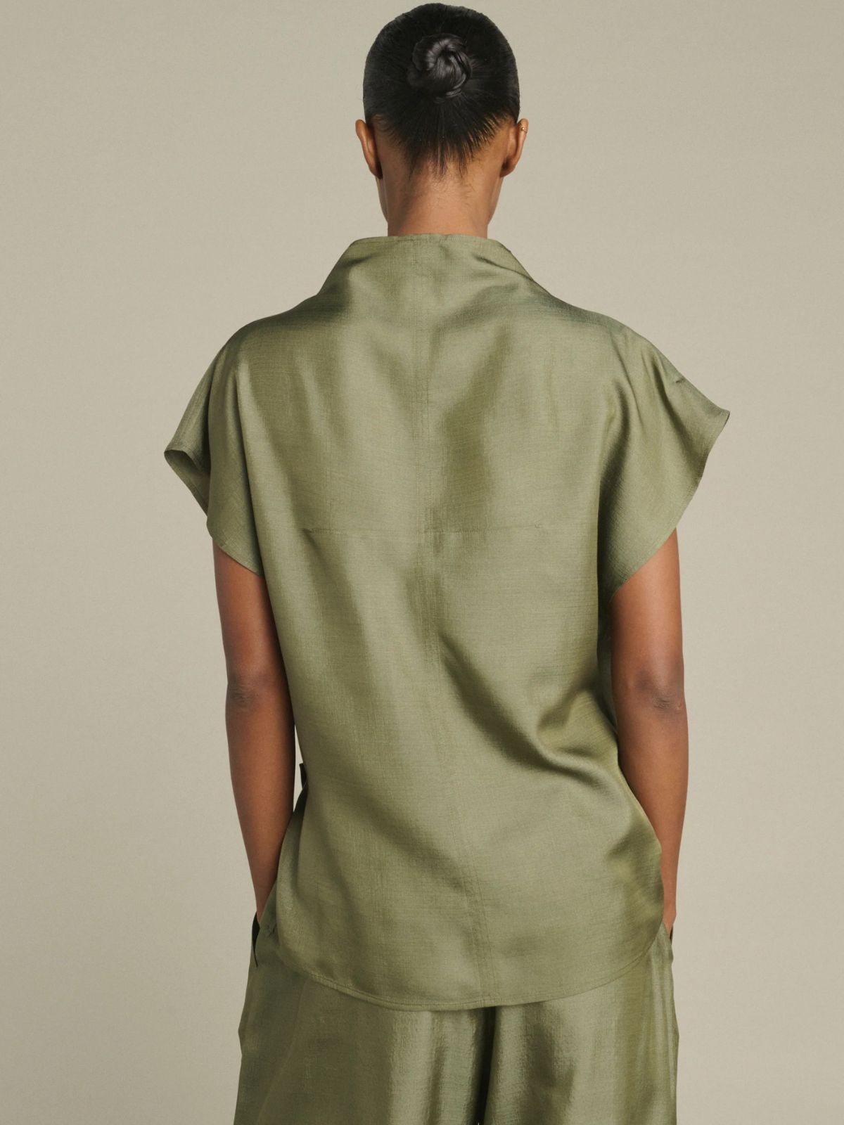 Kora Draped Blouse - Olive