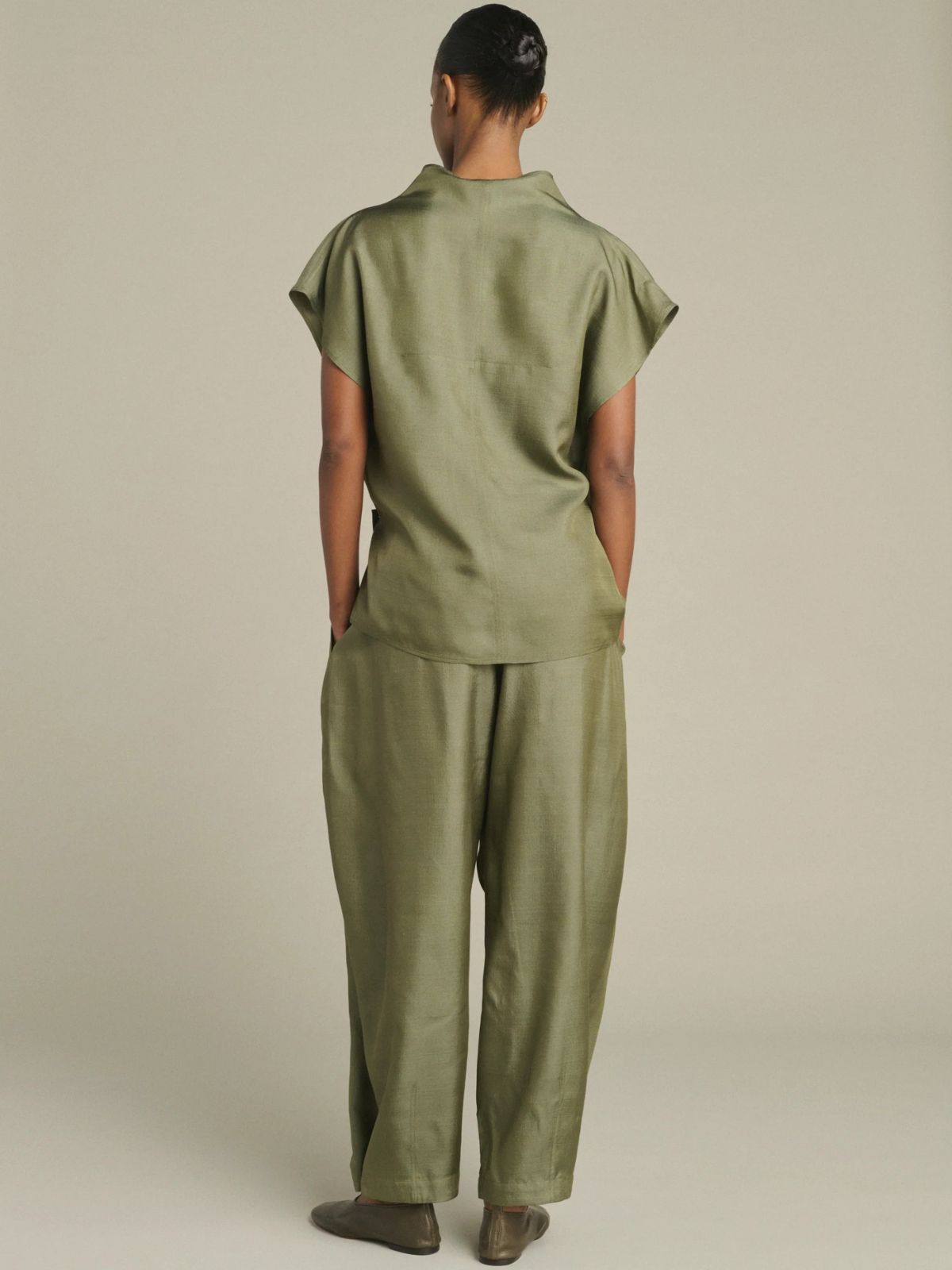 Kora Draped Blouse - Olive