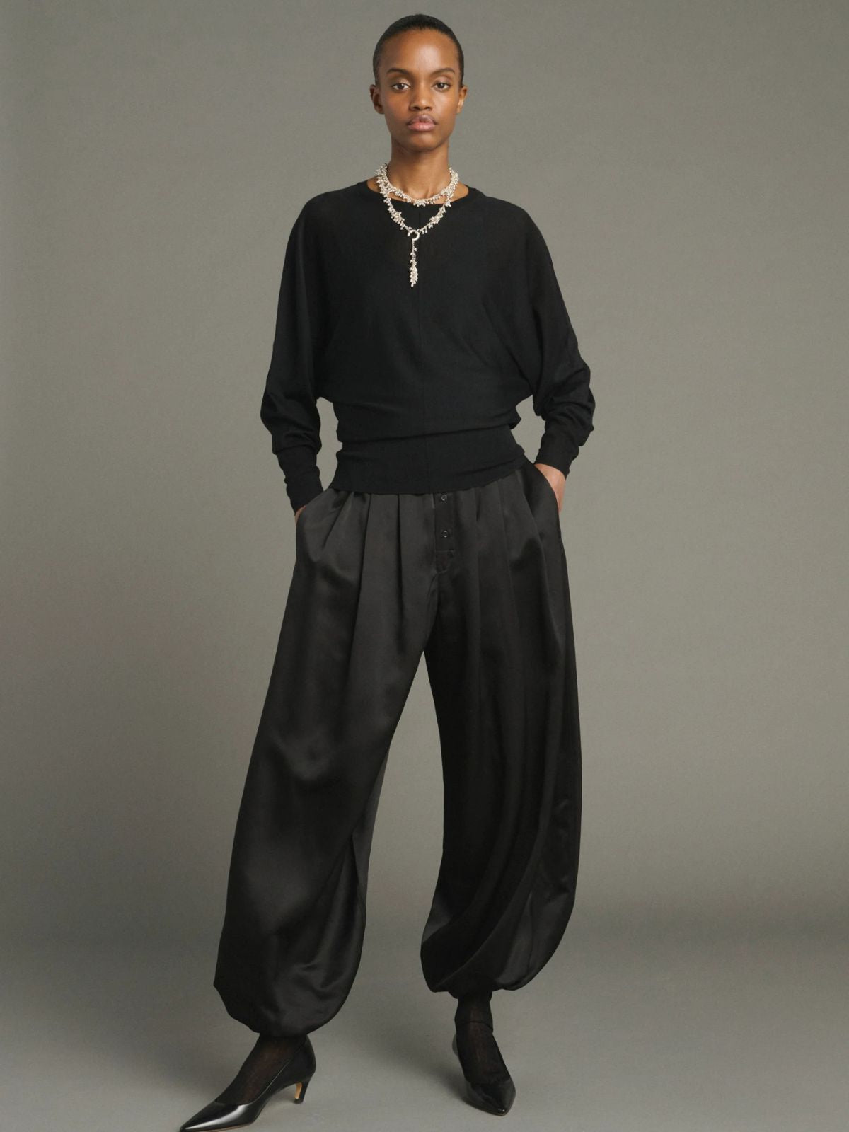 Lina Merino Jumper  - Black