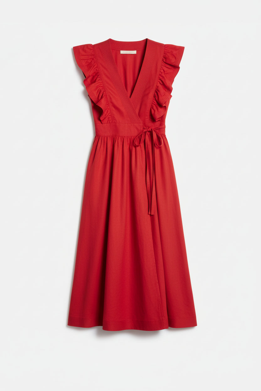 Iris Fashion - VANESSA BRUNO - Ermione Frill Dress - Red