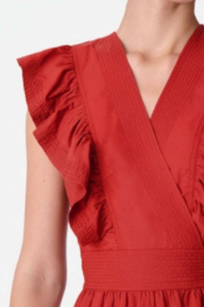 Iris Fashion - VANESSA BRUNO - Ermione Frill Dress - Red