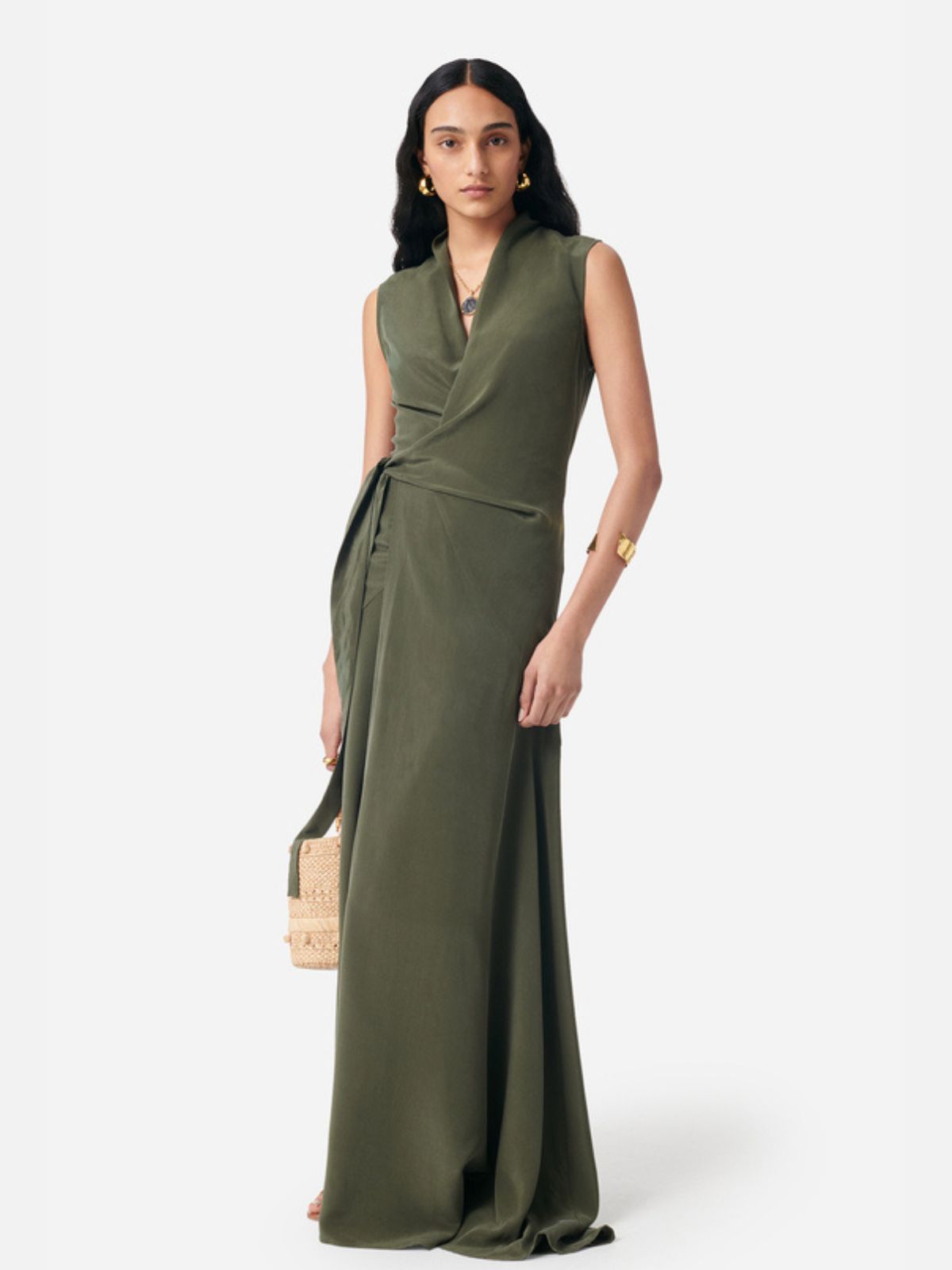 Iris Fashion - VANESSA BRUNO - Faye Wrap Dress - Khaki