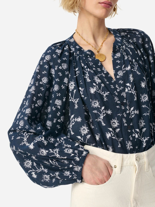 Gedeon Print Blouse - Black & White