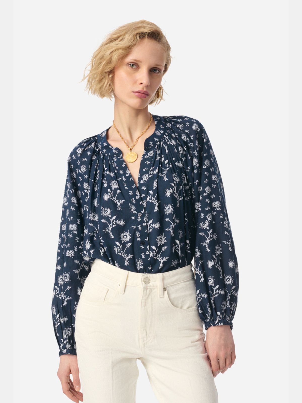 Gedeon Print Blouse - Black & White