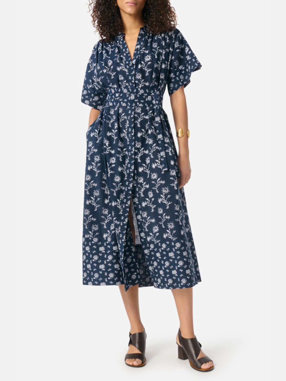 Iris Fashion - VANESSA BRUNO - Giao Print Dress - Navy & White