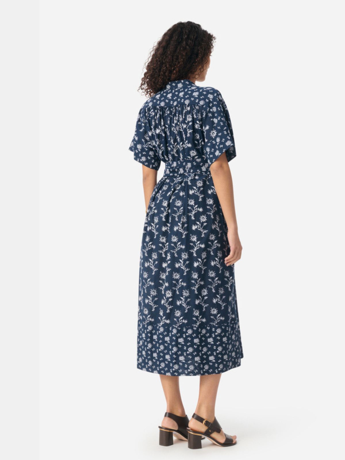 Iris Fashion - VANESSA BRUNO - Giao Print Dress - Navy & White