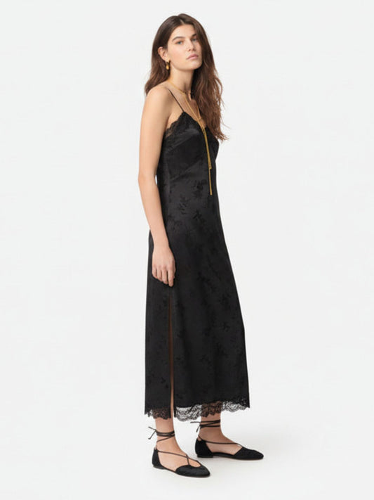 Givre Lace Cami Dress - Black