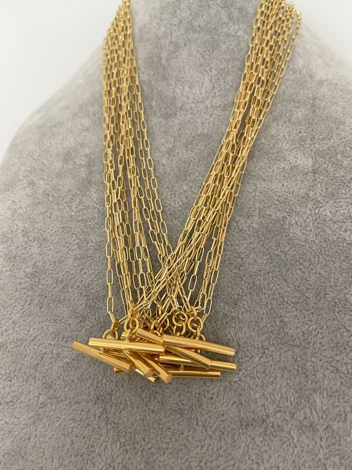 Link Chain Thick T Bar Necklace