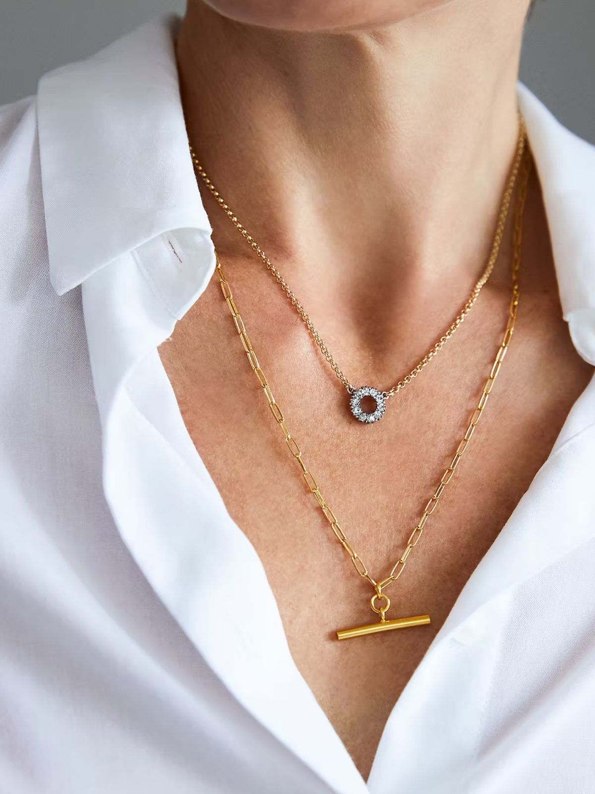 Link Chain Thick T Bar Necklace
