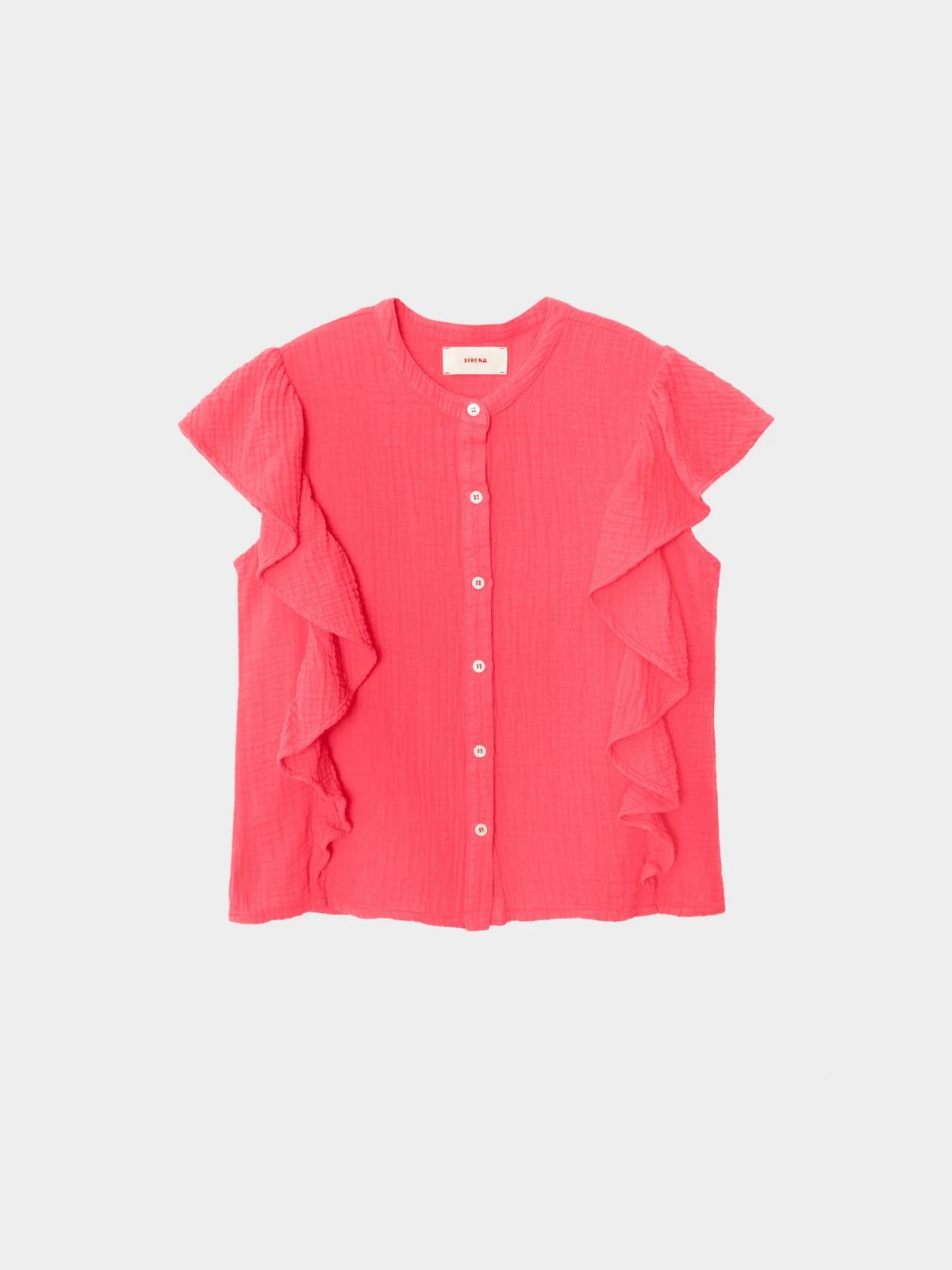 Ashlyn Frill Blouse - Red Reef