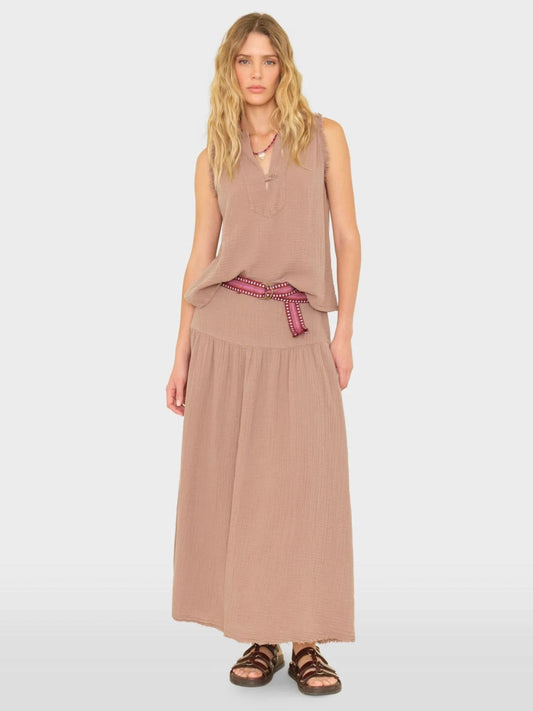 Evelyn gauze skirt - Ash Brown
