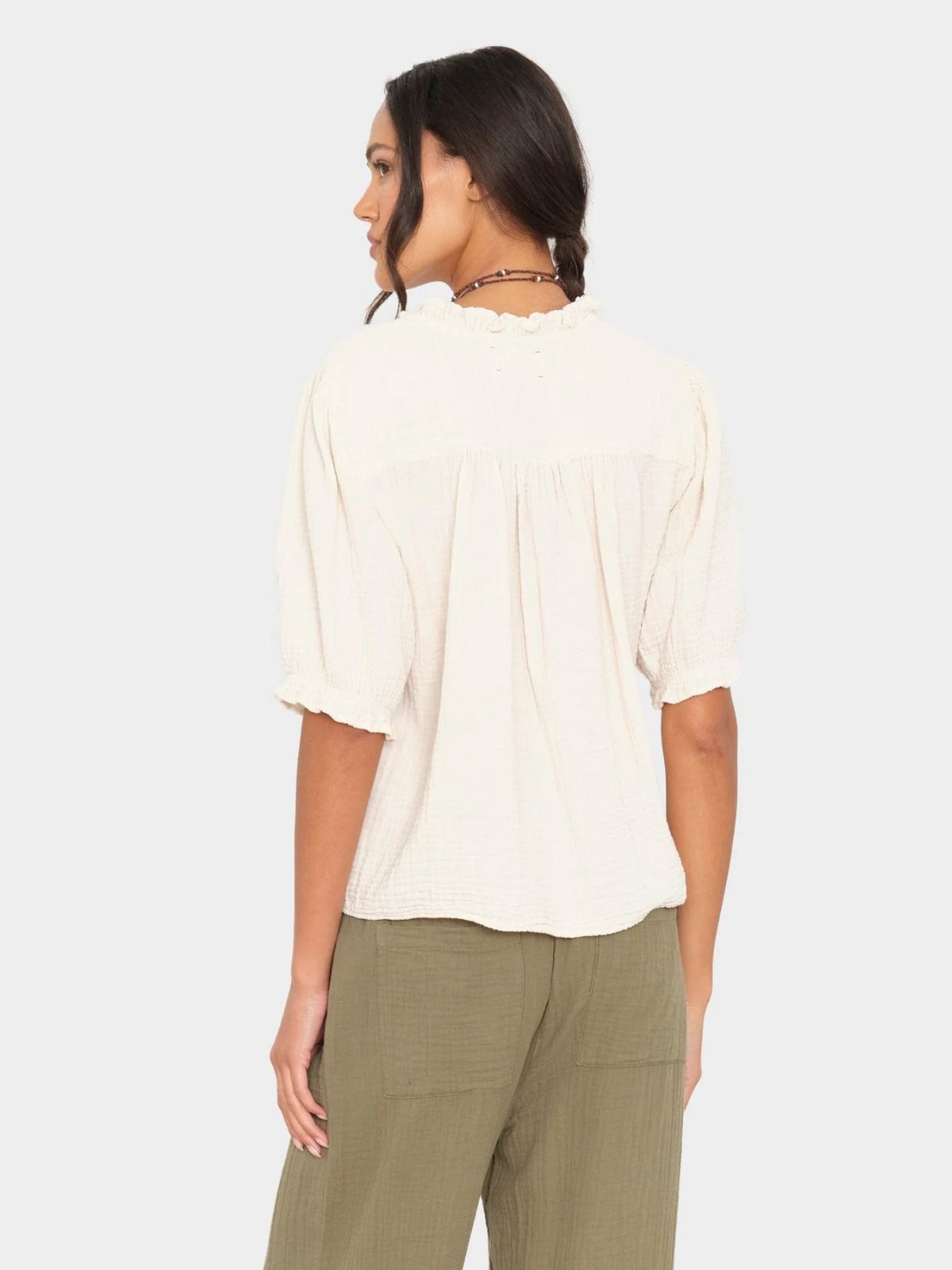 Iris Fashion - XIRENA - Jenna Gauze Shirt - Oyster