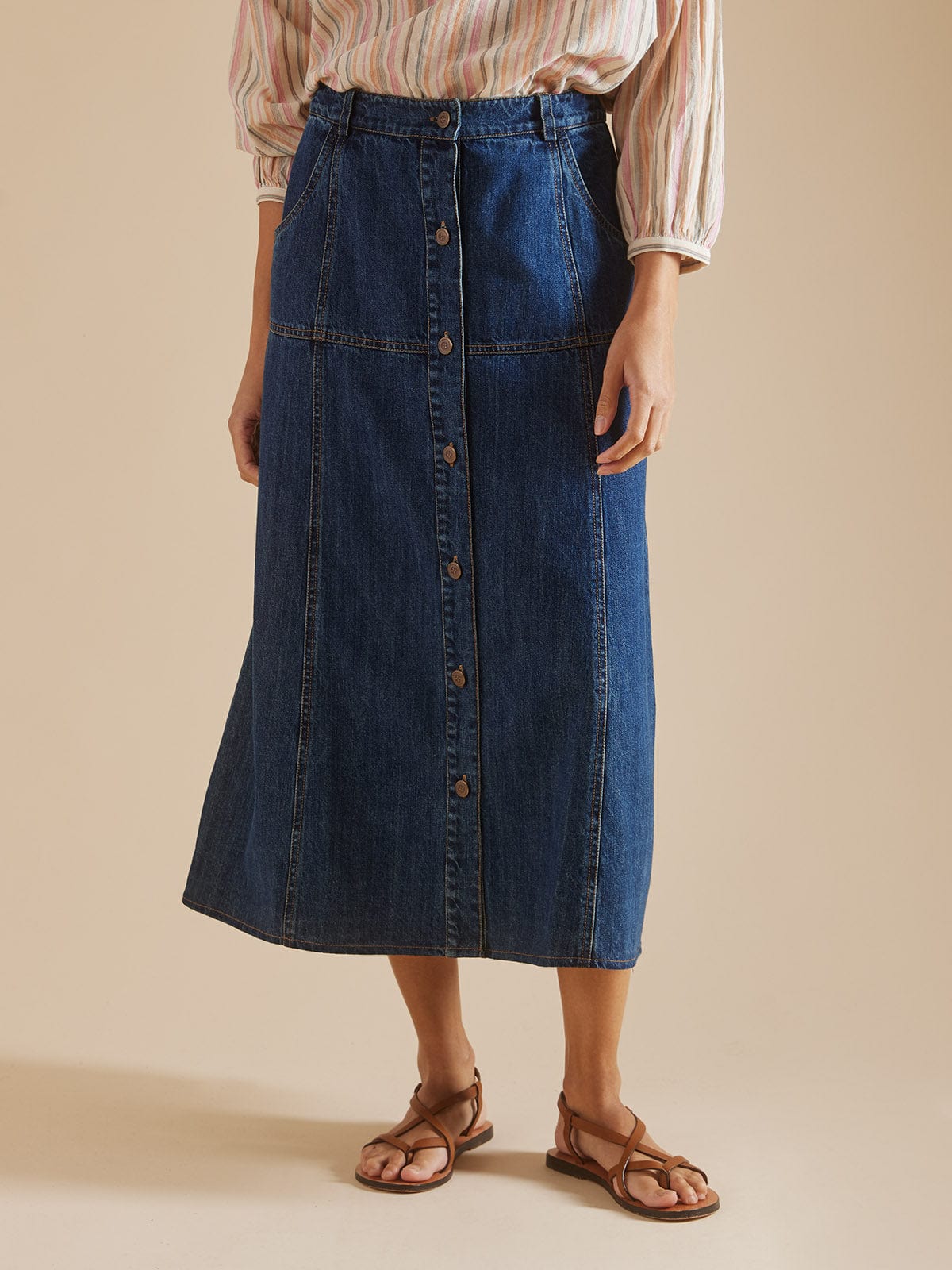 Iris Fashion - BY IRIS - Maddox Button Denim Skirt