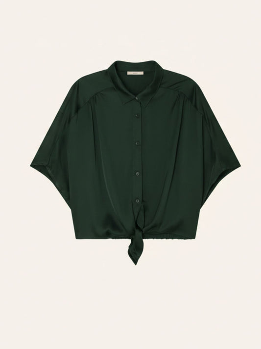 Alfassa Short Knotted Shirt - Smoke Green
